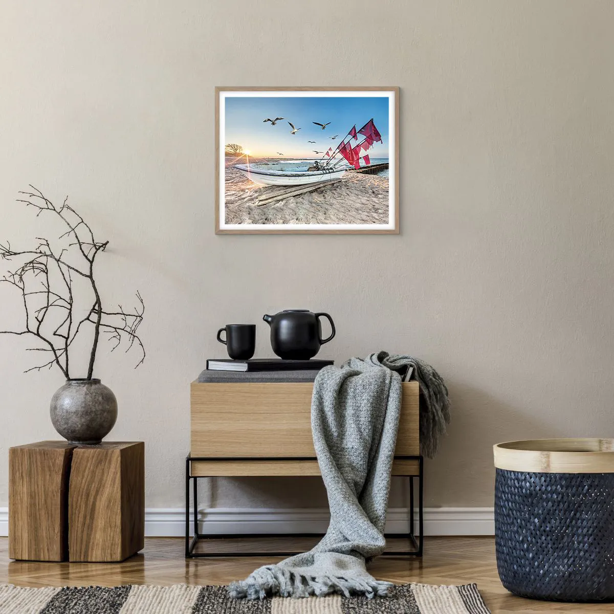 Plakát v rámu světlý dub - Zasloužená přestávka - 50x40 cm