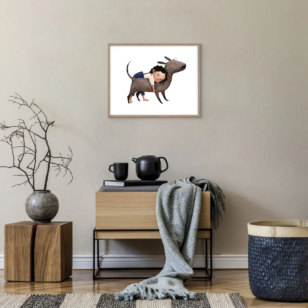 Plakát v rámu světlý dub - Nejlepší přátelé - 50x40 cm