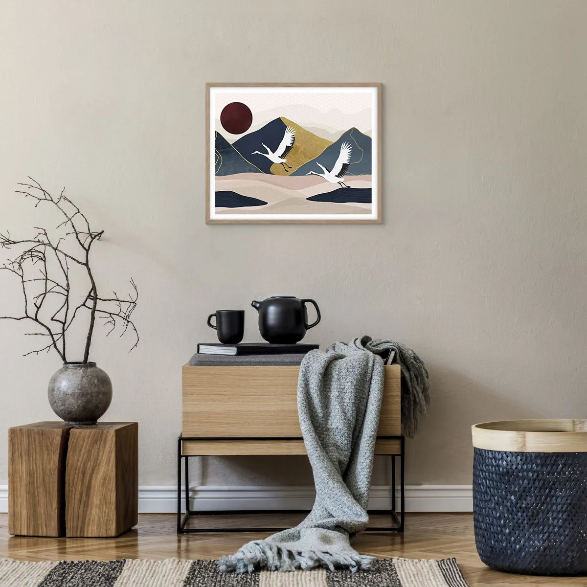 Poster în ramă de stejar deschis - Și ziua a zburat din nou - 50x40 cm