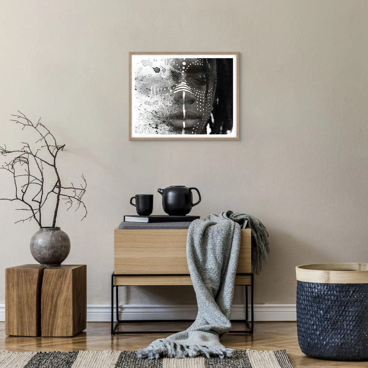 Poster in light oak frame - Dsicover Primordial Spirit - 50x40 cm