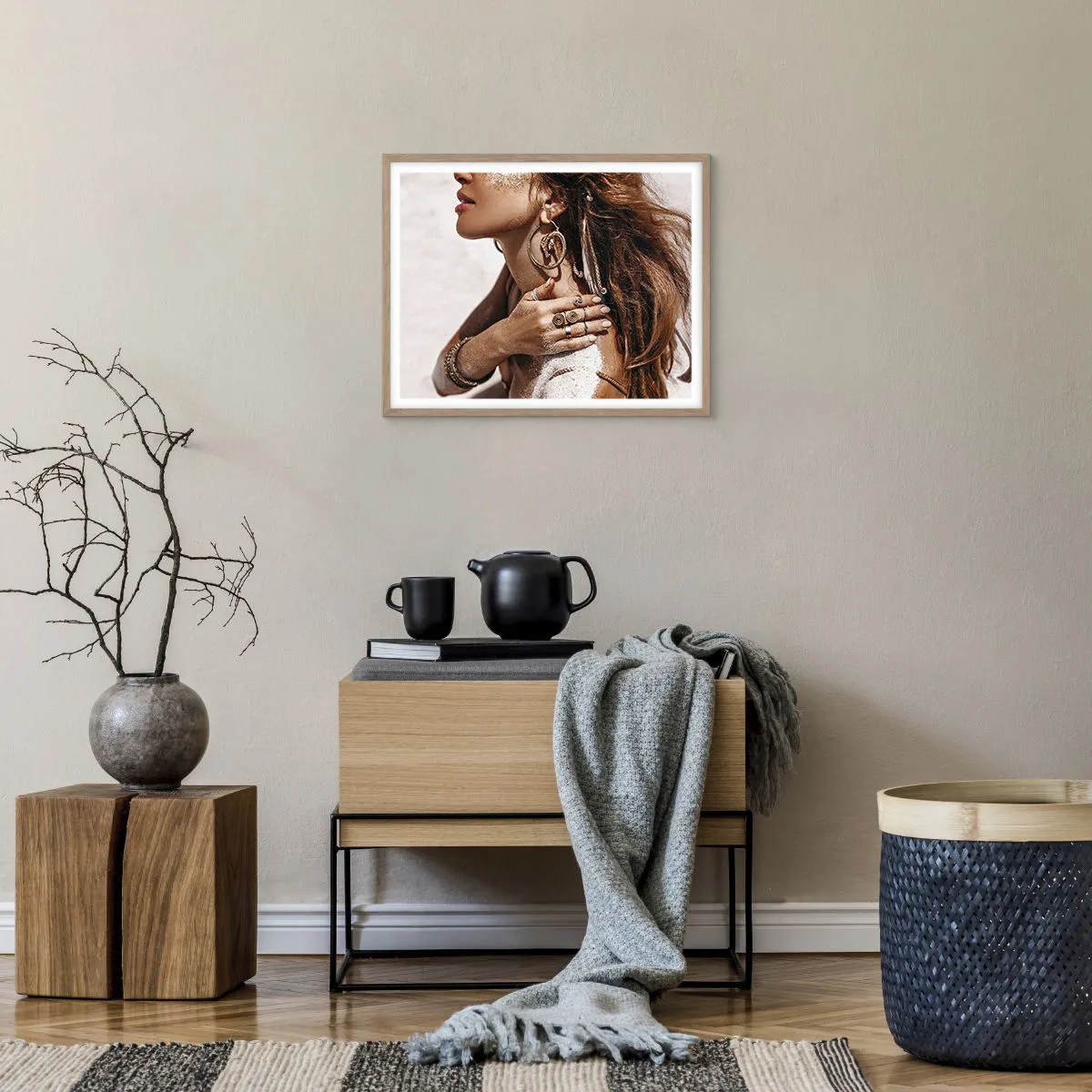 Affisch i ram av ljusek - Vilda strandens drottning - 50x40 cm