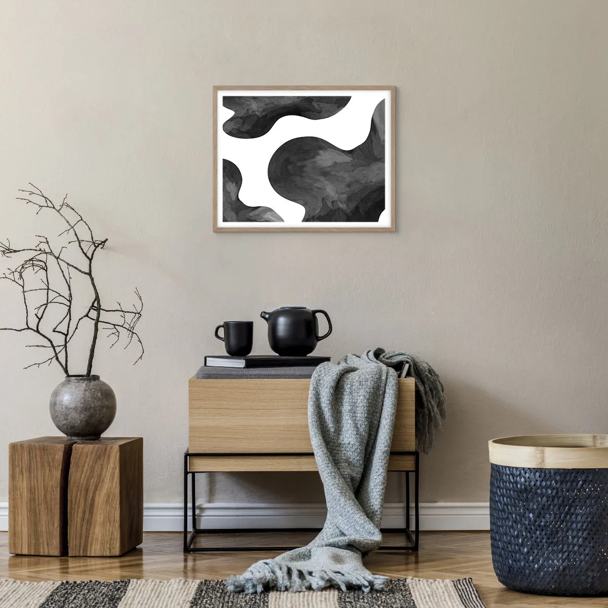 Poszter világos tölgy keretben - A tejút - 50x40 cm