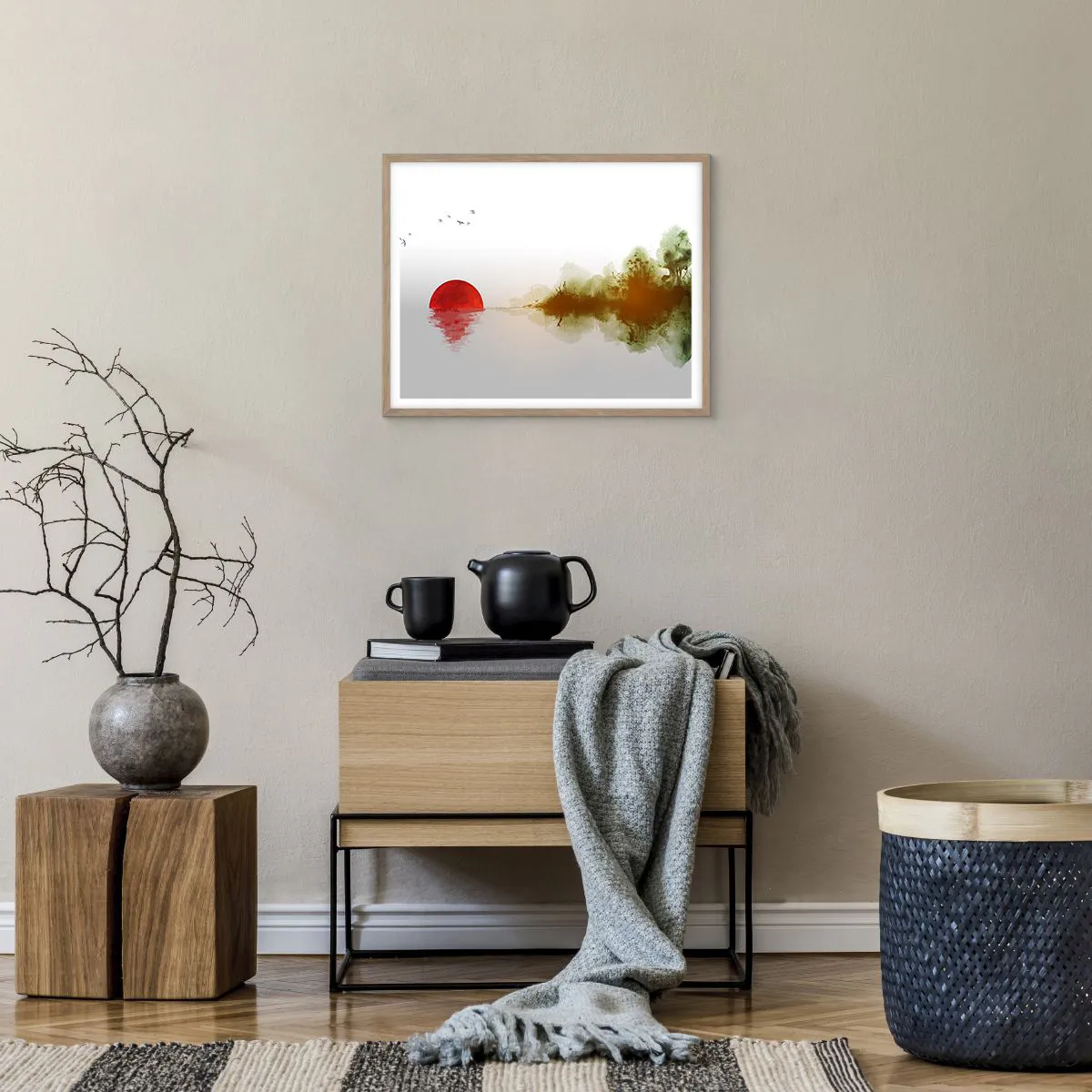 Plakat w ramie jasny dąb - Obietnica spokoju - 50x40 cm