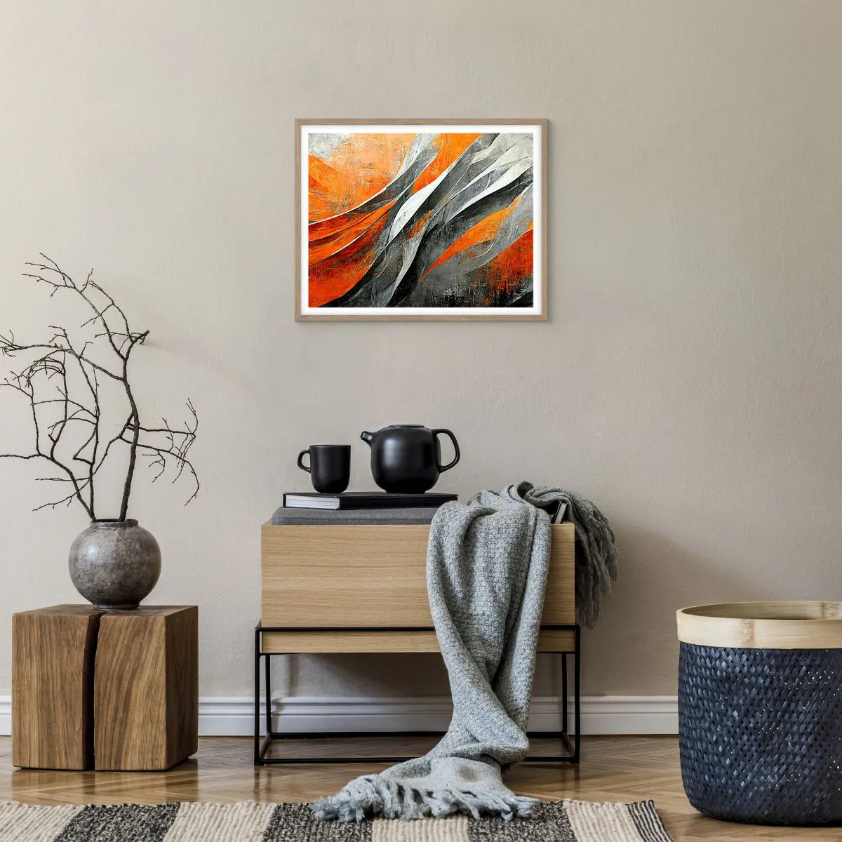 Een poster in een licht eiken lijst - Hitte en koude - 50x40 cm