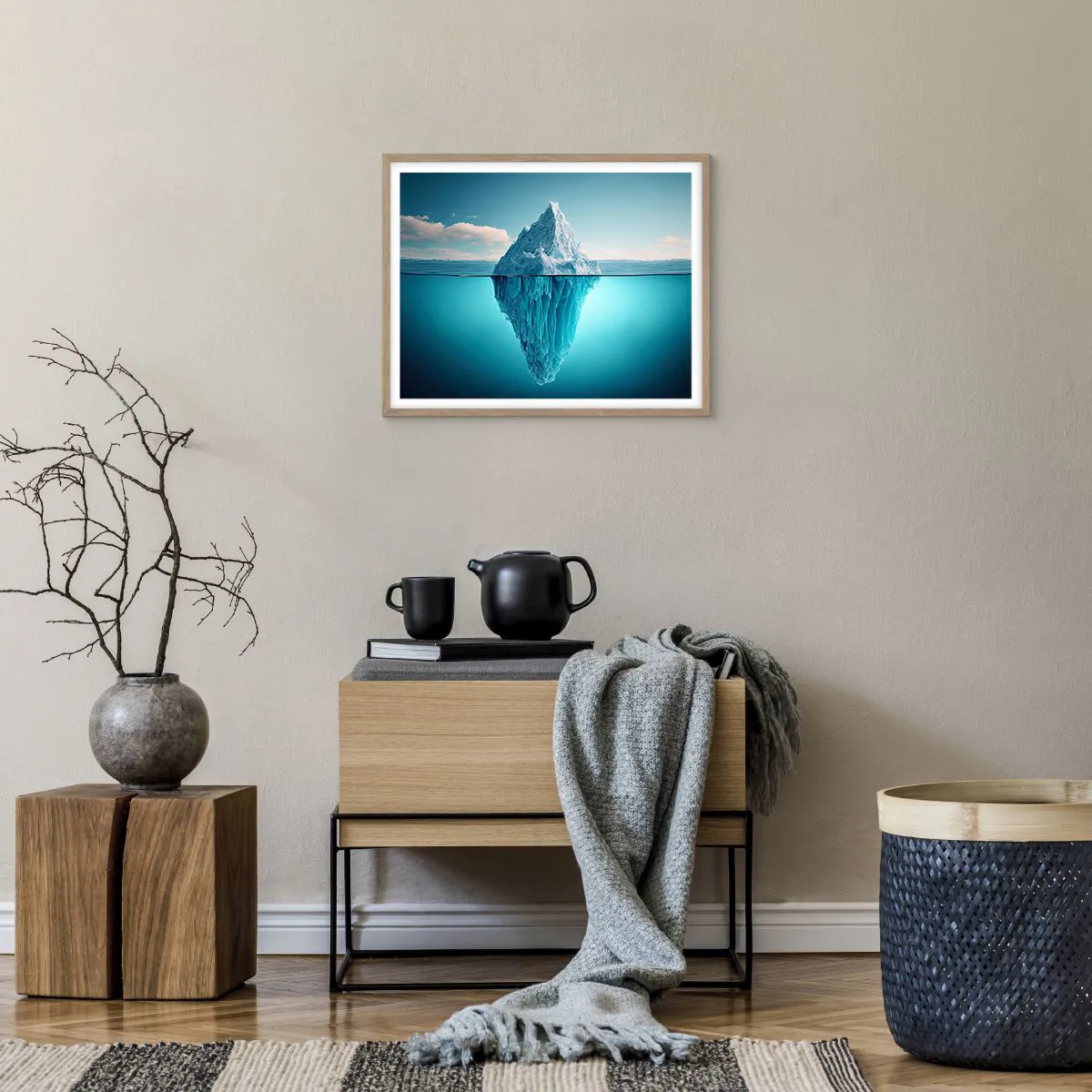 Poszter világos tölgy keretben - A jégkirálynő - 50x40 cm