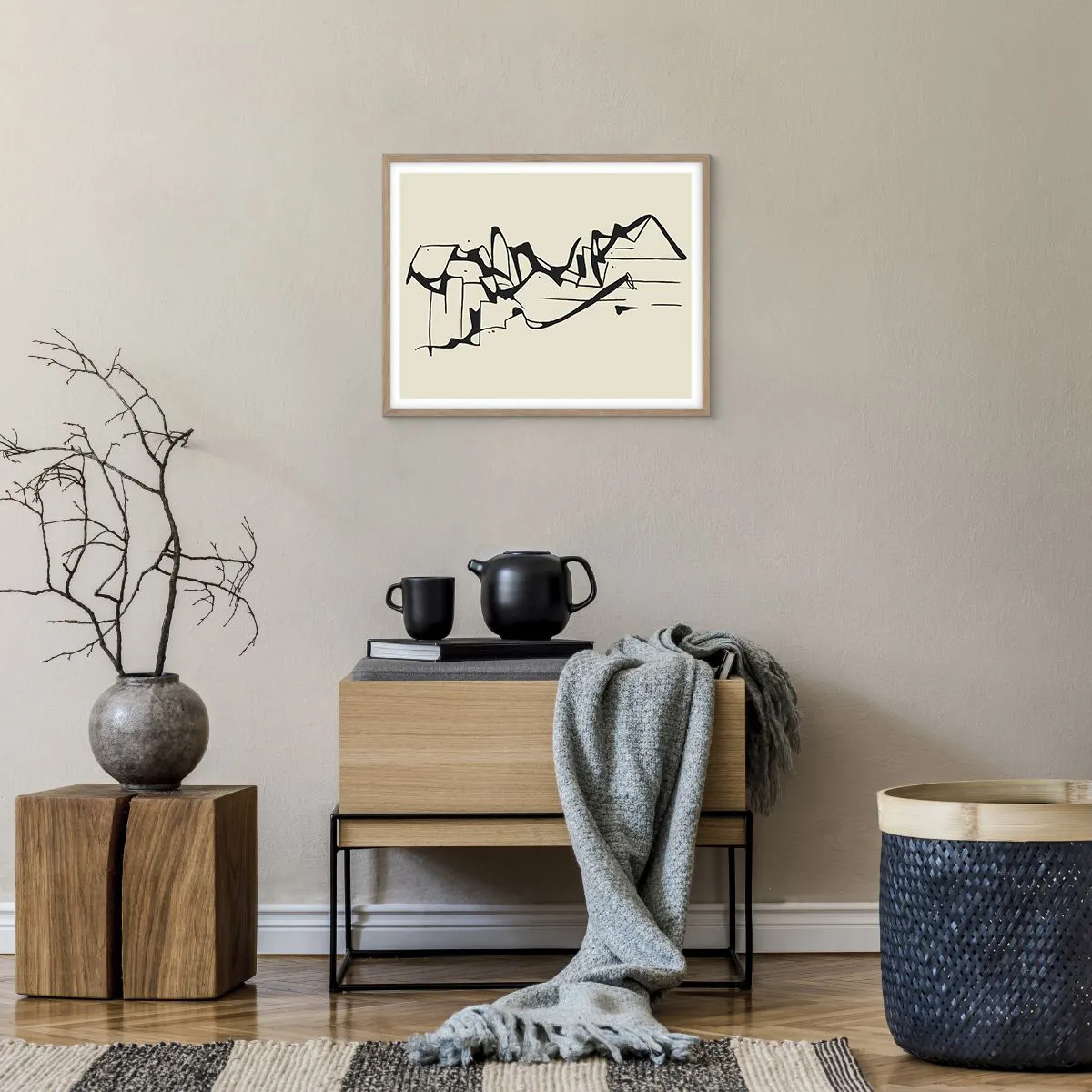 Poster în ramă de stejar deschis - Poate că peisajul - 50x40 cm