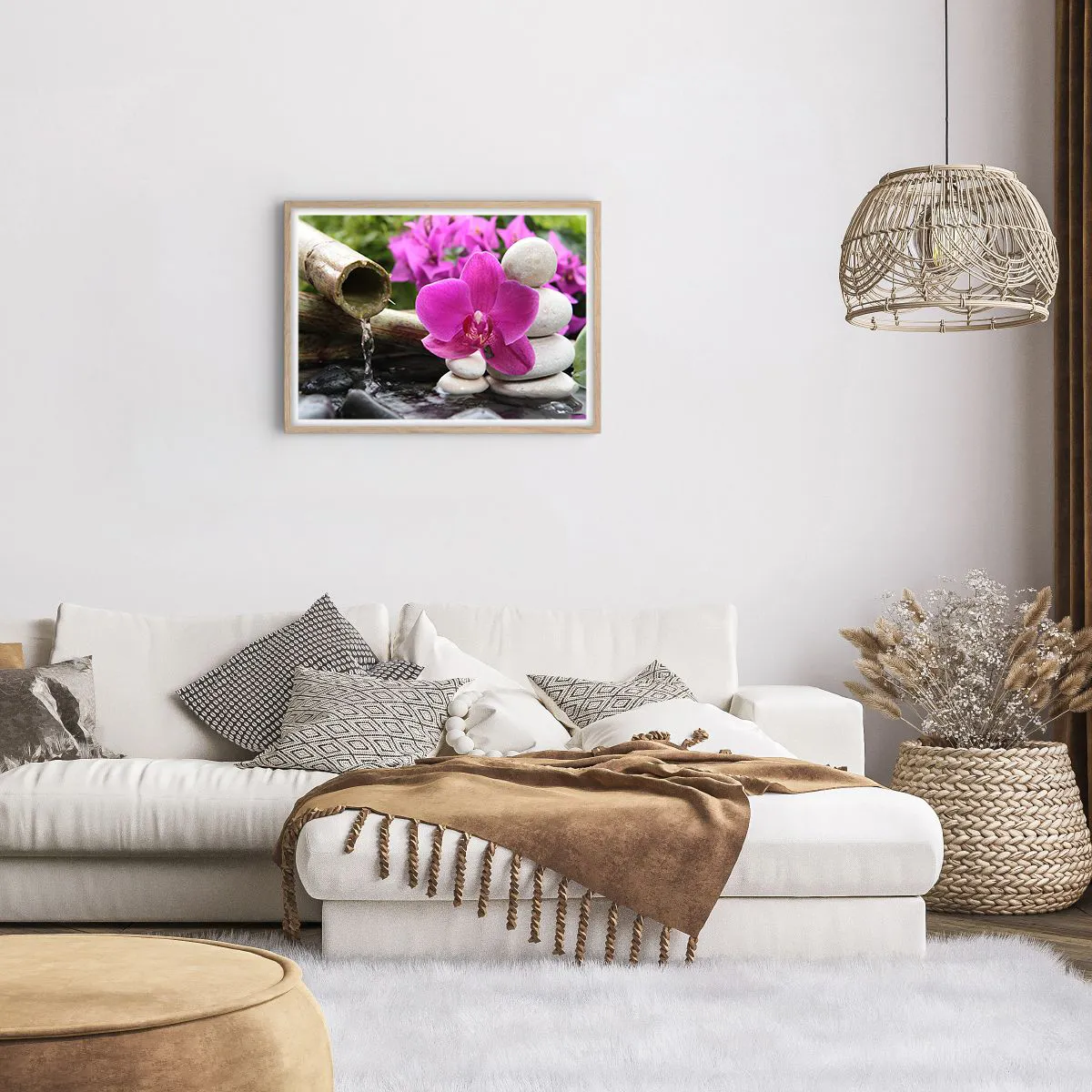 Pôster com moldura de carvalho claro - Descanso imediato - 70x50 cm