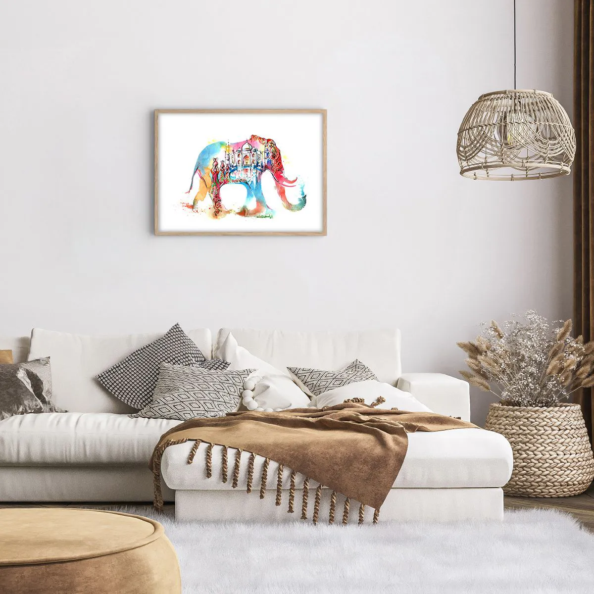 Plakat w ramie jasny dąb - Indie - aura miłości - 70x50 cm