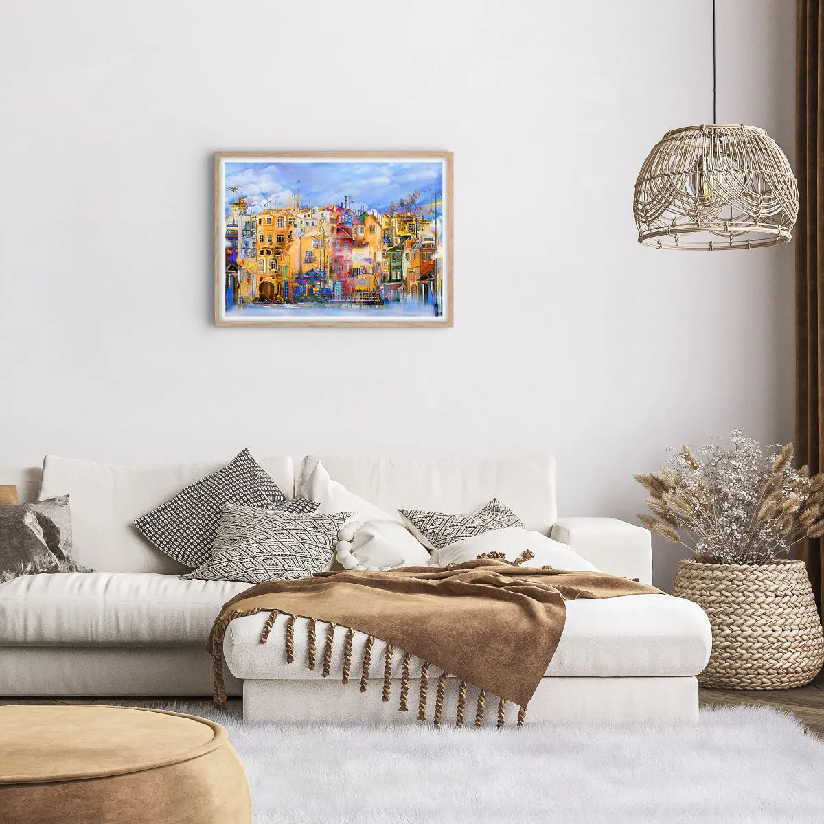 Poster in einem Rahmen aus heller Eiche - Wir sind zusammen - 70x50 cm