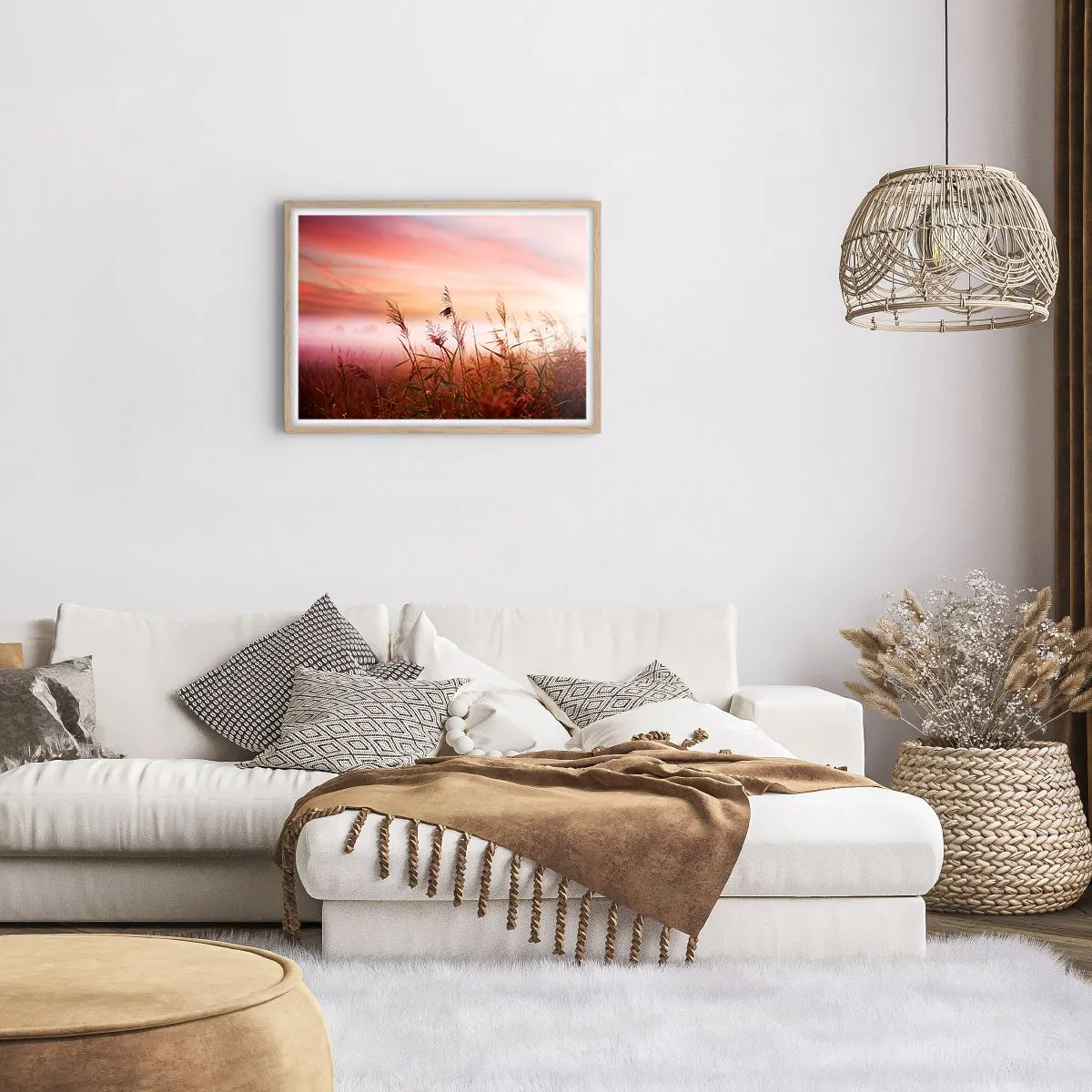 Poster in light oak frame - Blowing in the Wind - 70x50 cm