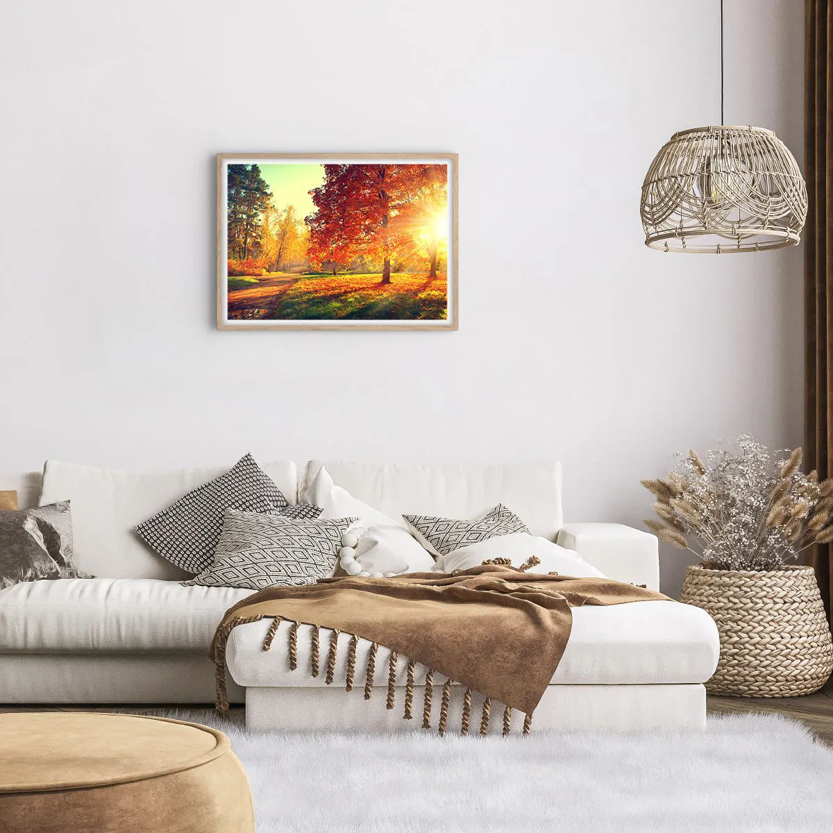 Affisch i ram av ljusek - Rött är vackert - 70x50 cm