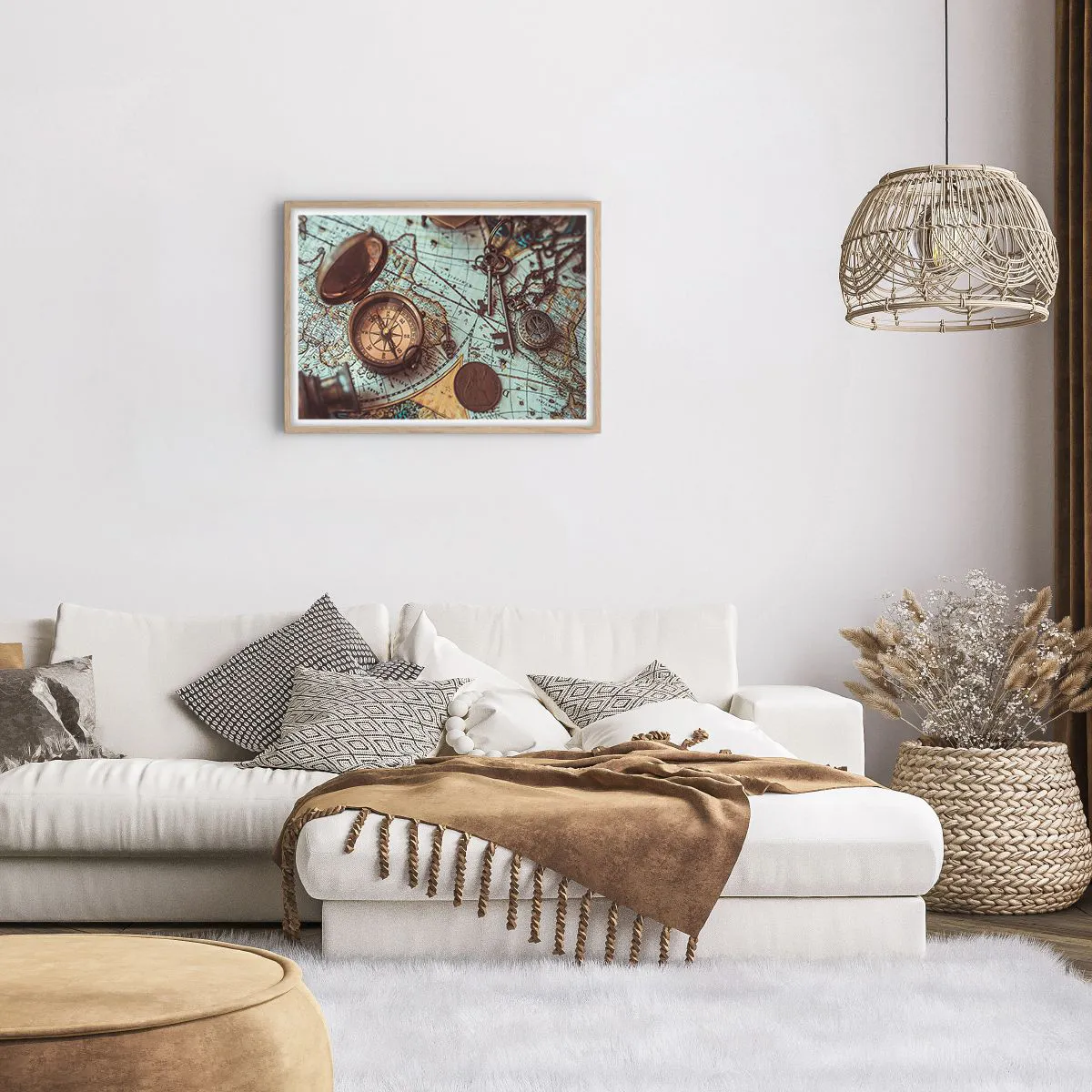 Pôster com moldura de carvalho claro - Para o aventureiro - 70x50 cm