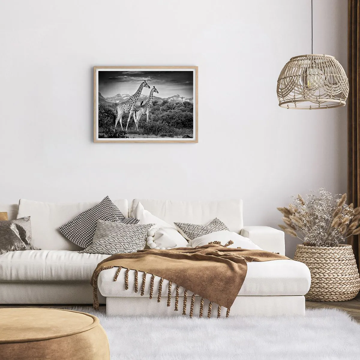 Affiche dans un chêne clair - Poster - Hautes sphères en Afrique - 70x50 cm