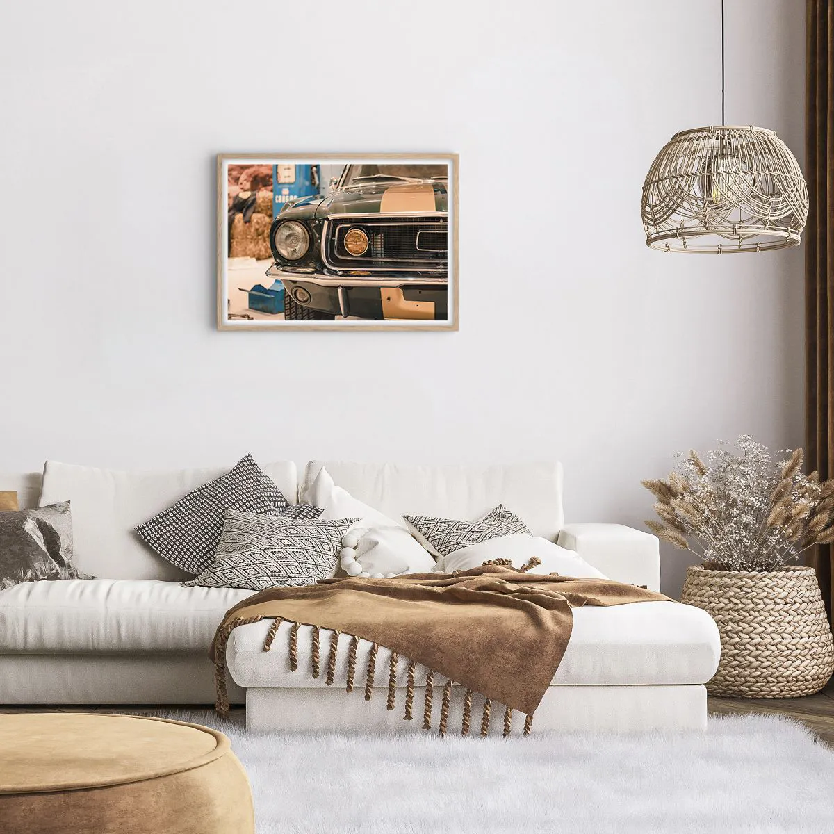 Pôster com moldura de carvalho claro - Encontro com uma lenda - 70x50 cm