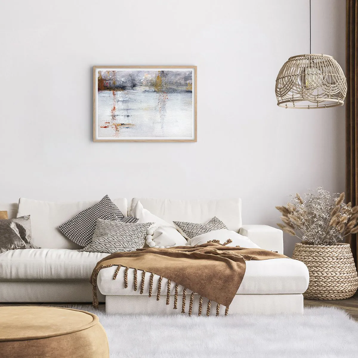 Poster in einem Rahmen aus heller Eiche - Hinter dem Luftvorhang - 70x50 cm