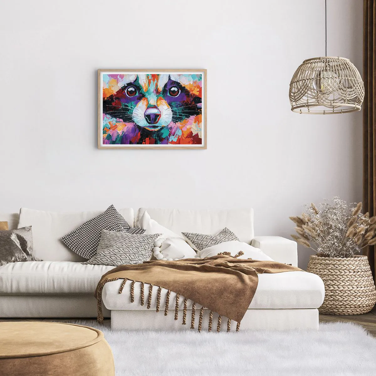 Poszter világos tölgy keretben - Csak jó érzelmek - 70x50 cm