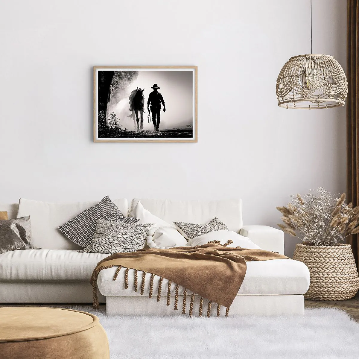 Poster in light oak frame - Texan Morning - 70x50 cm