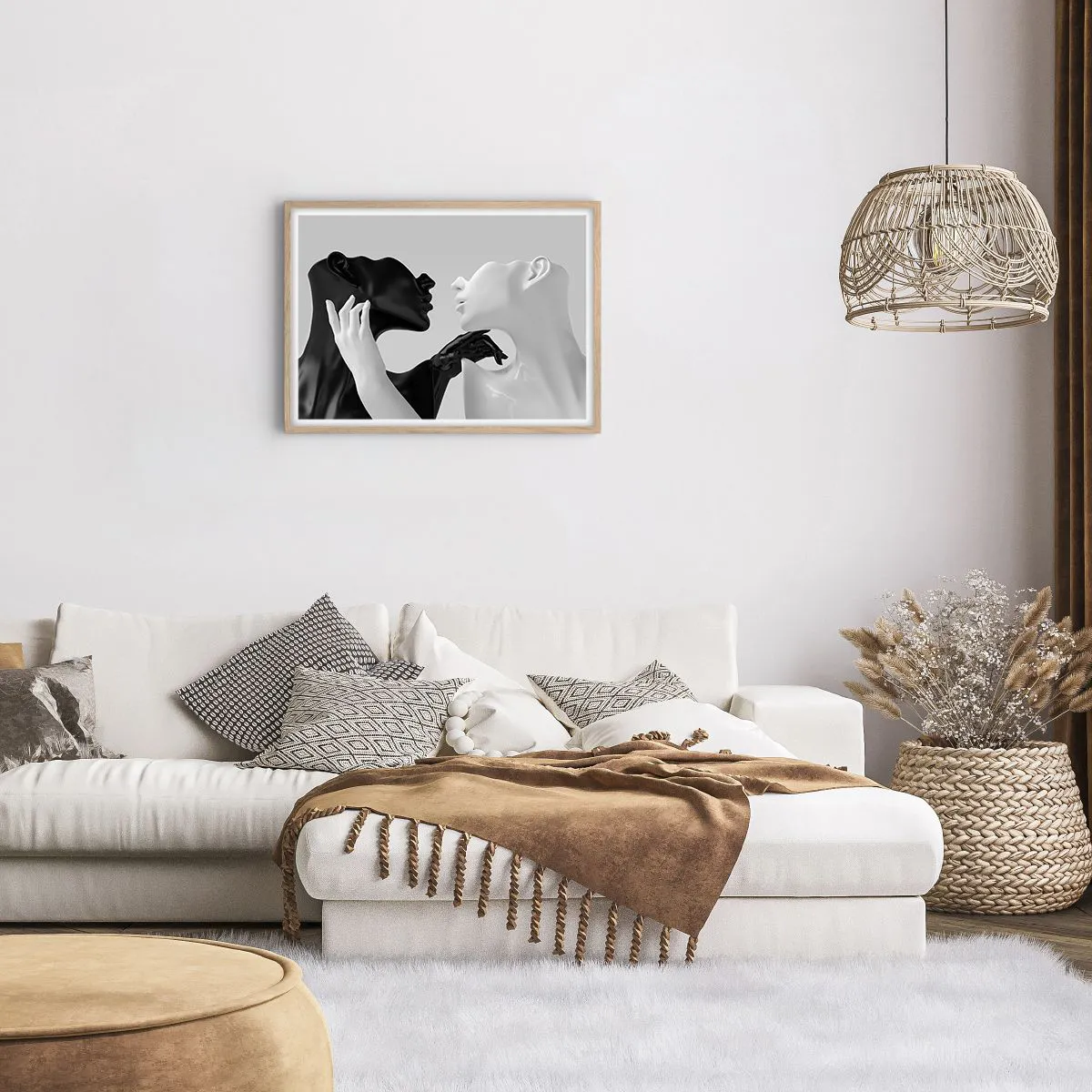 Plakát v rámu světlý dub - Přitažlivost – touha - 70x50 cm