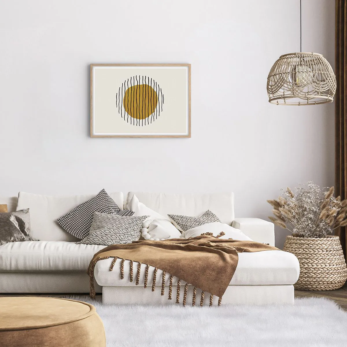 Affiche dans un chêne clair - Poster - Abstraction tremblante de chaleur - 70x50 cm