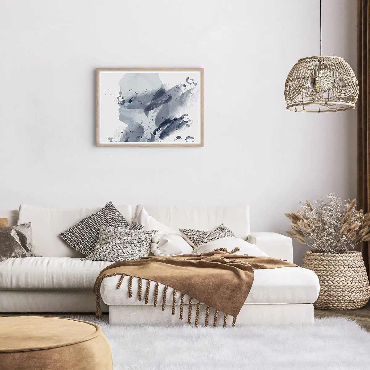 Plakat w ramie jasny dąb - Studium natury wody - 70x50 cm