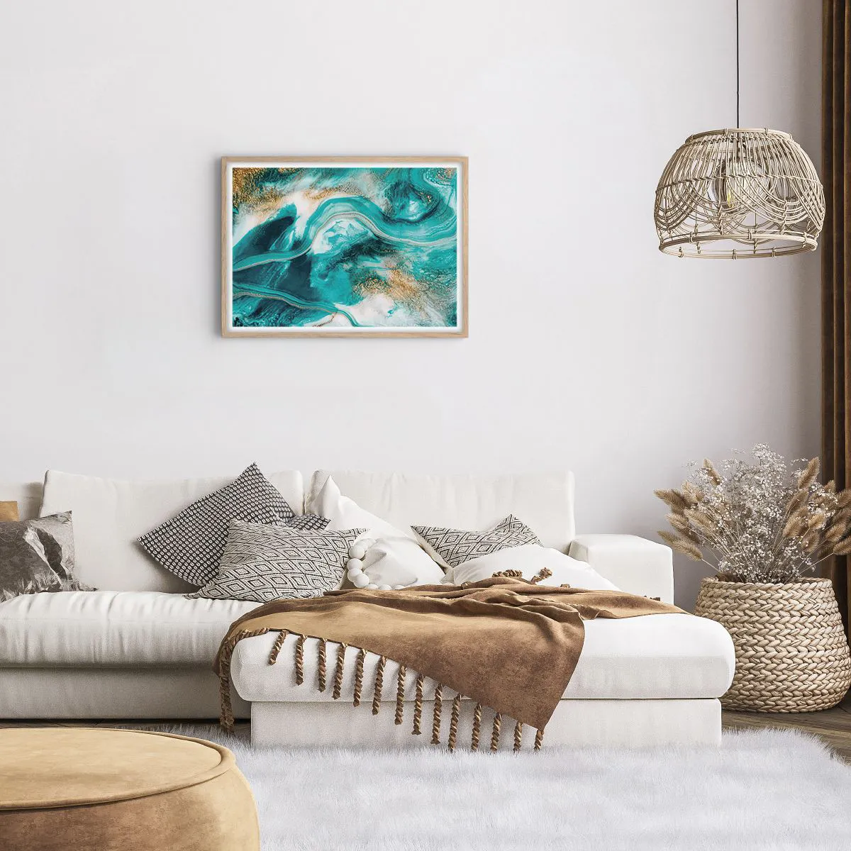 Pôster com moldura de carvalho claro - Rio do Ouro - 70x50 cm