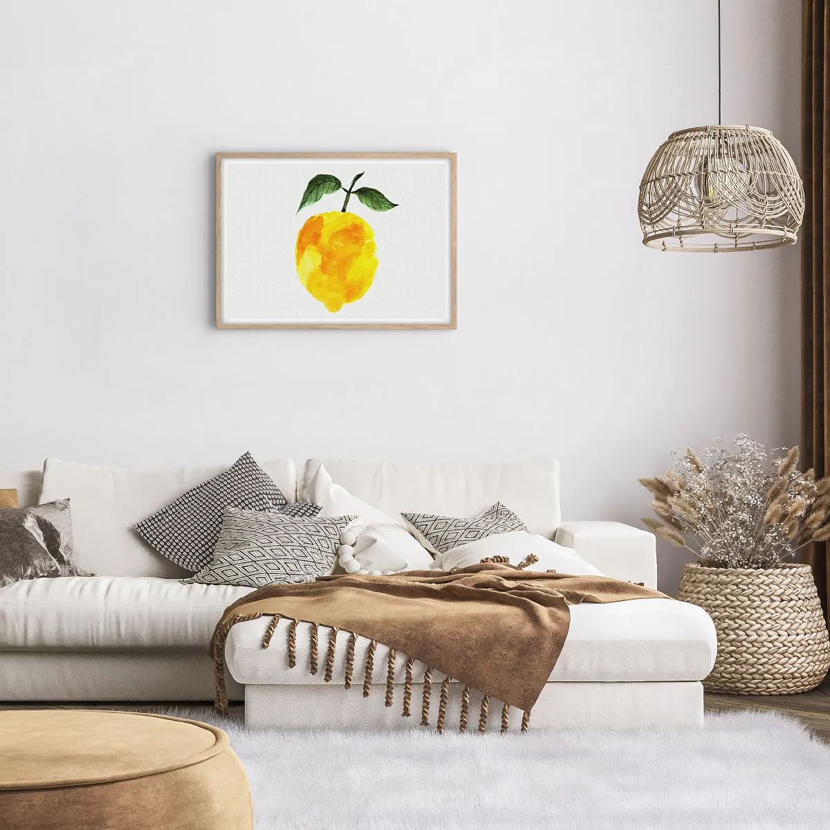 Pôster com moldura de carvalho claro - Como saborear o sol - 70x50 cm