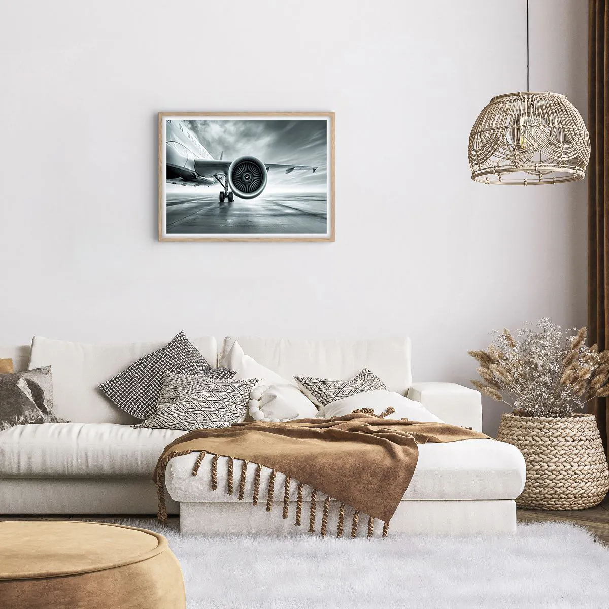 Póster en marco roble claro - Hay poder - 70x50 cm