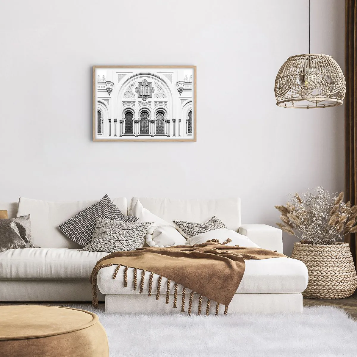 Poszter világos tölgy keretben - A kultúrák határán - 70x50 cm