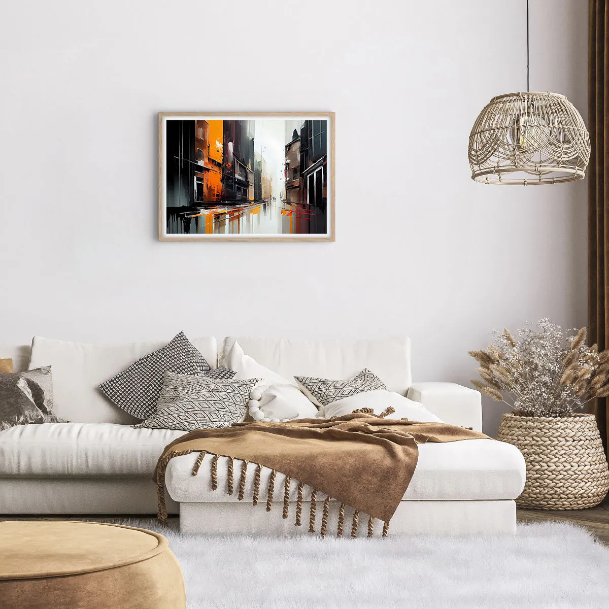 Poster in light oak frame - Rainy Day - 70x50 cm