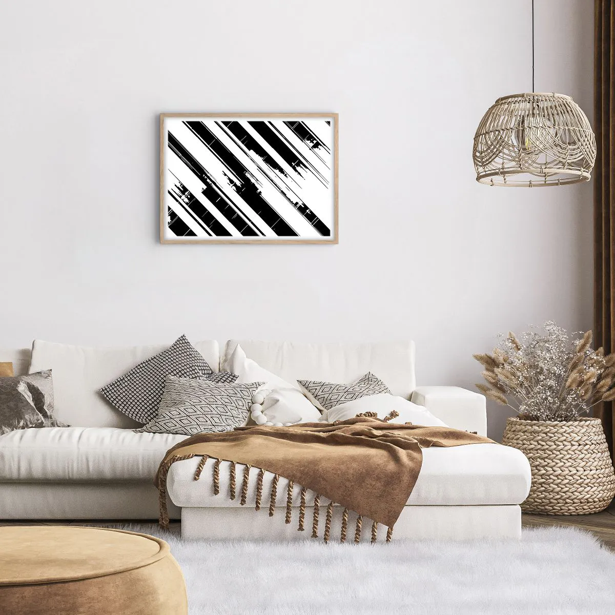 Een poster in een licht eiken lijst - Een intense en dynamische compositie - 70x50 cm