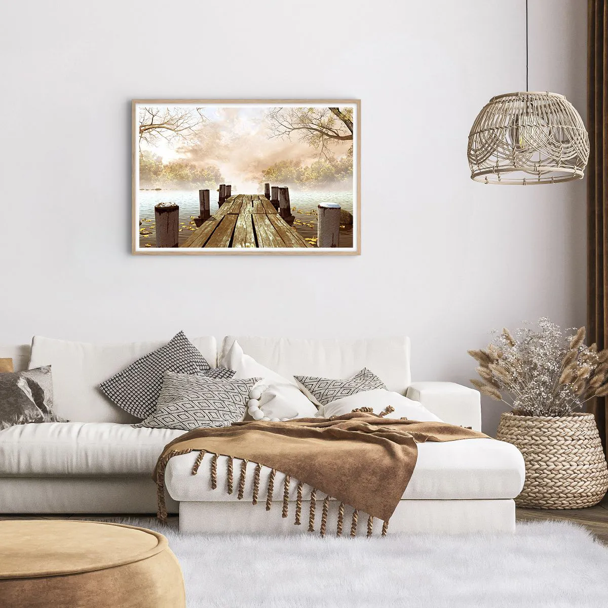 Een poster in een licht eiken lijst - Het milde verdriet van de herfst - 91x61 cm