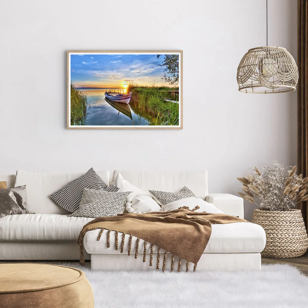 Affiche dans un chêne clair - Poster - La crique où les rêves deviennent réalité - 91x61 cm