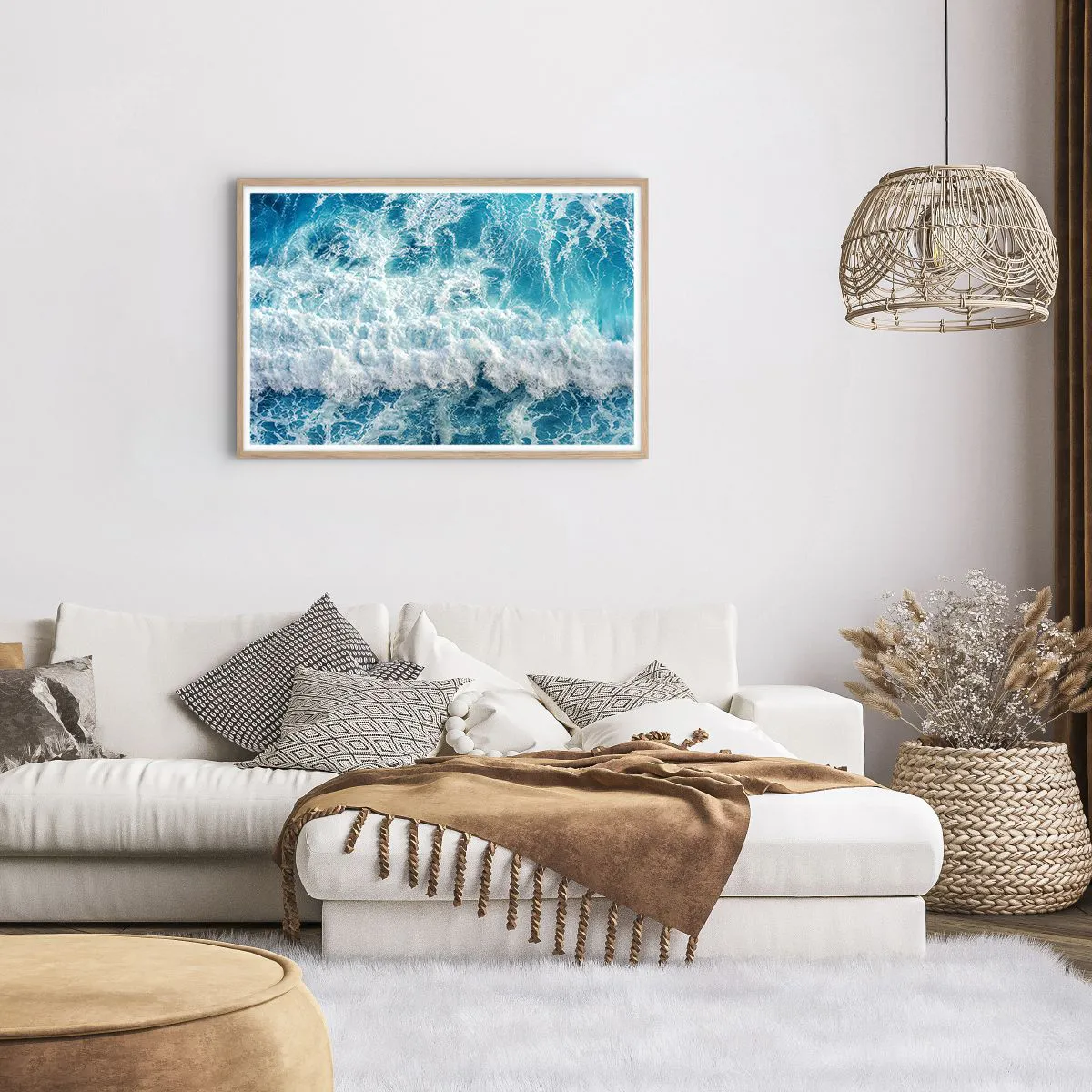 Affiche dans un chêne clair - Poster - Joyeusement et en sautant - 91x61 cm