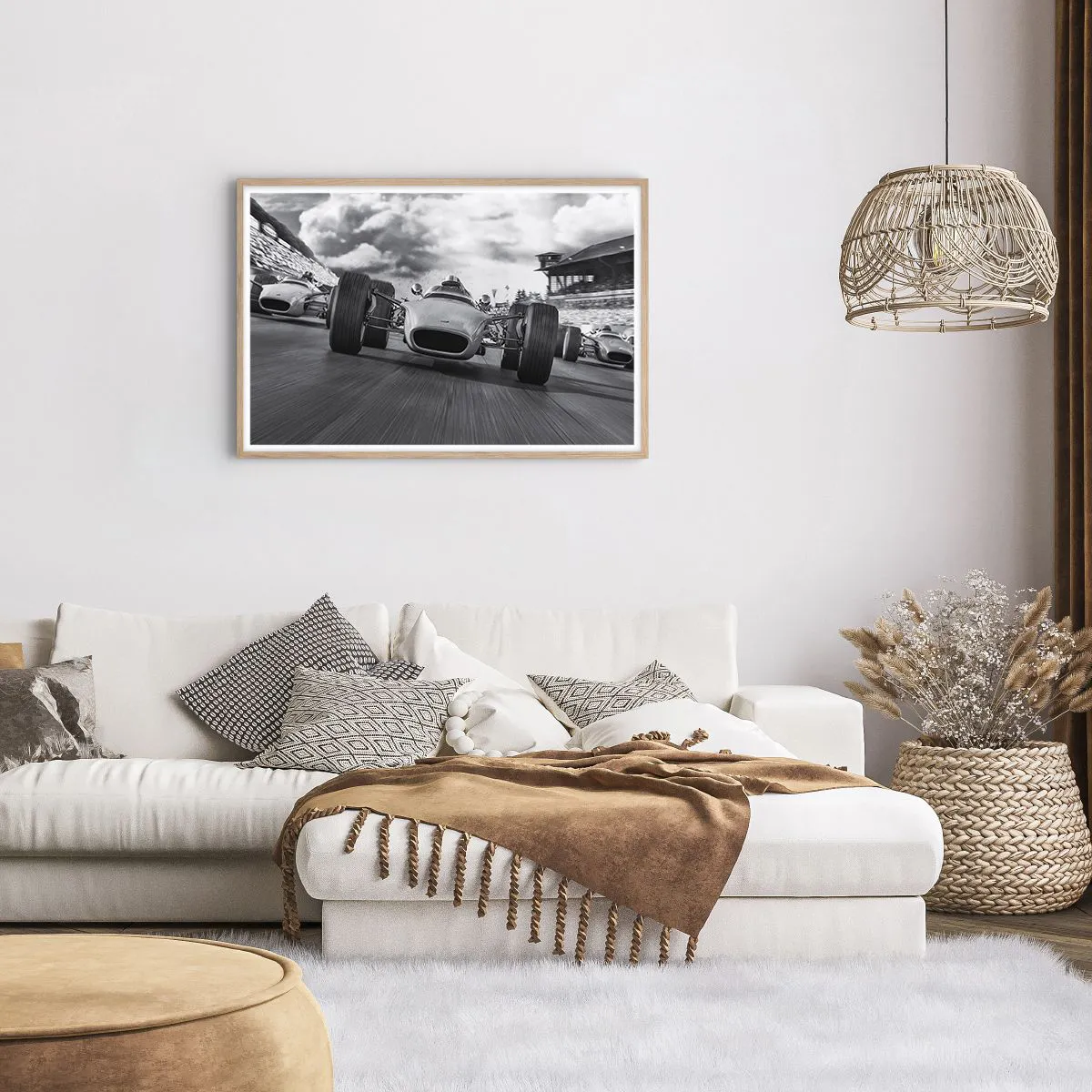 Plakat i ramme af lyst egetræ - Der er kraft! - 91x61 cm