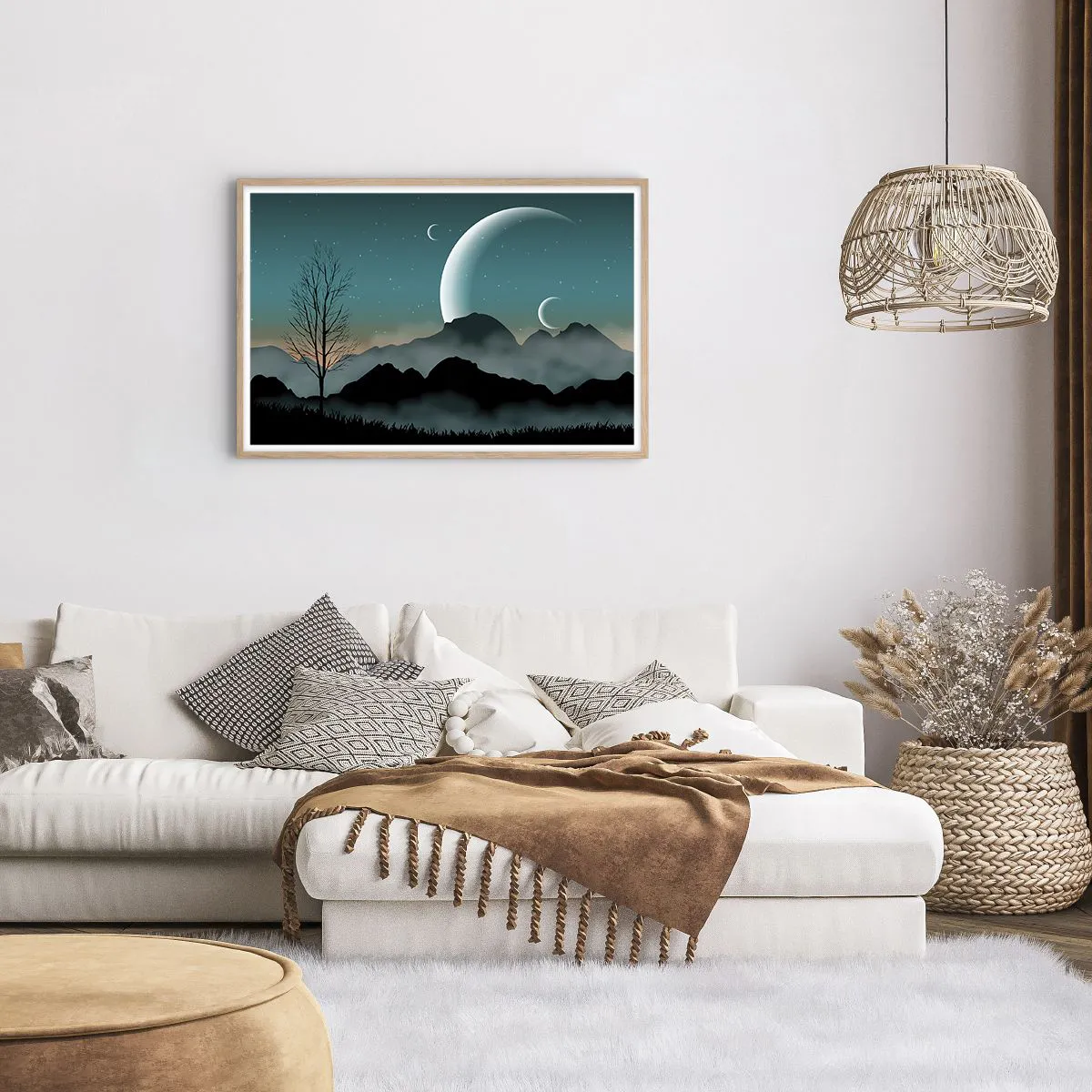 Affisch i ram av ljusek - Stjärniga nattens karneval - 91x61 cm