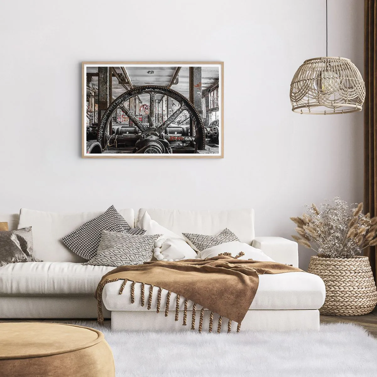 Poster în ramă de stejar deschis - Viața secretă a unei fabrici - 91x61 cm