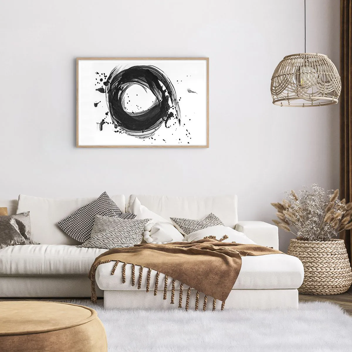 Poster în ramă de stejar deschis - Vortexul creației - 91x61 cm