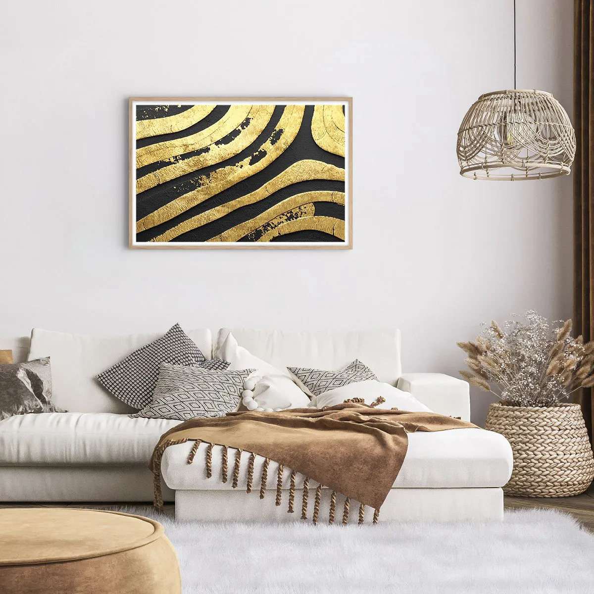 Plagát v ráme zo svetlého duba - Všetko plynie - 91x61 cm