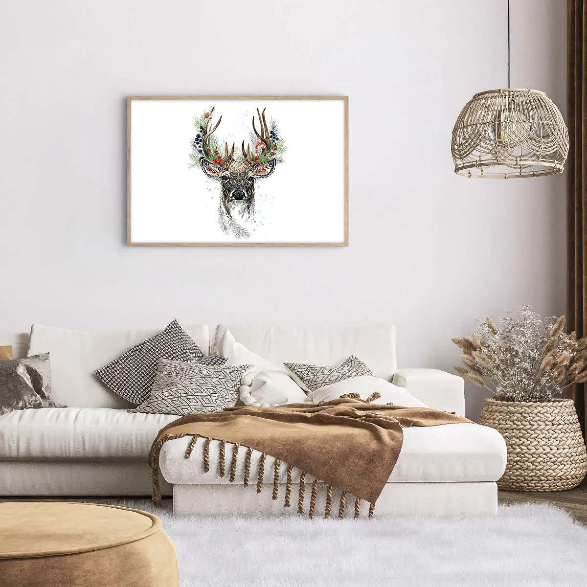 Poster in light oak frame - In Christmas Attire - 91x61 cm