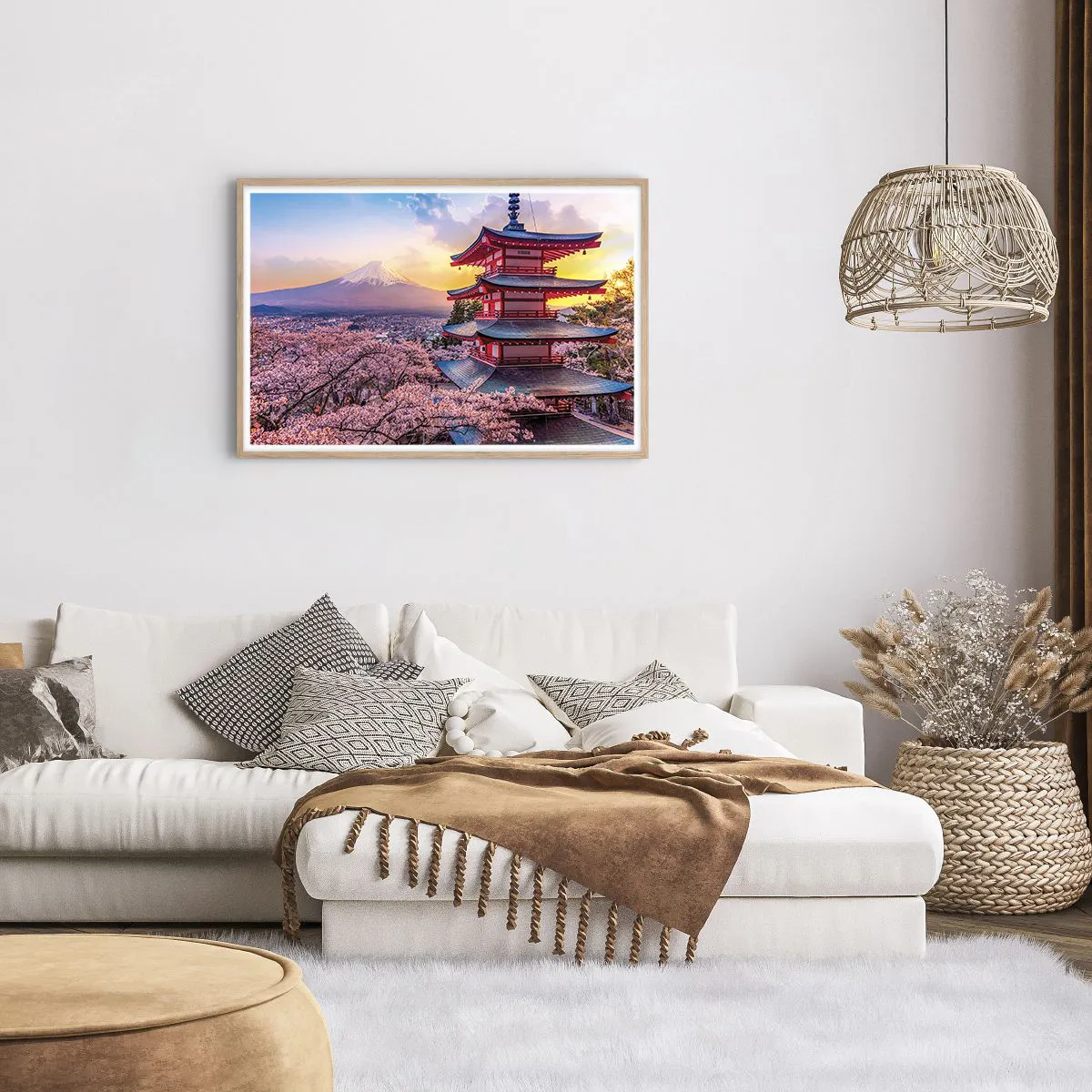 Plagát v ráme zo svetlého duba - Podstata japonského ducha - 91x61 cm