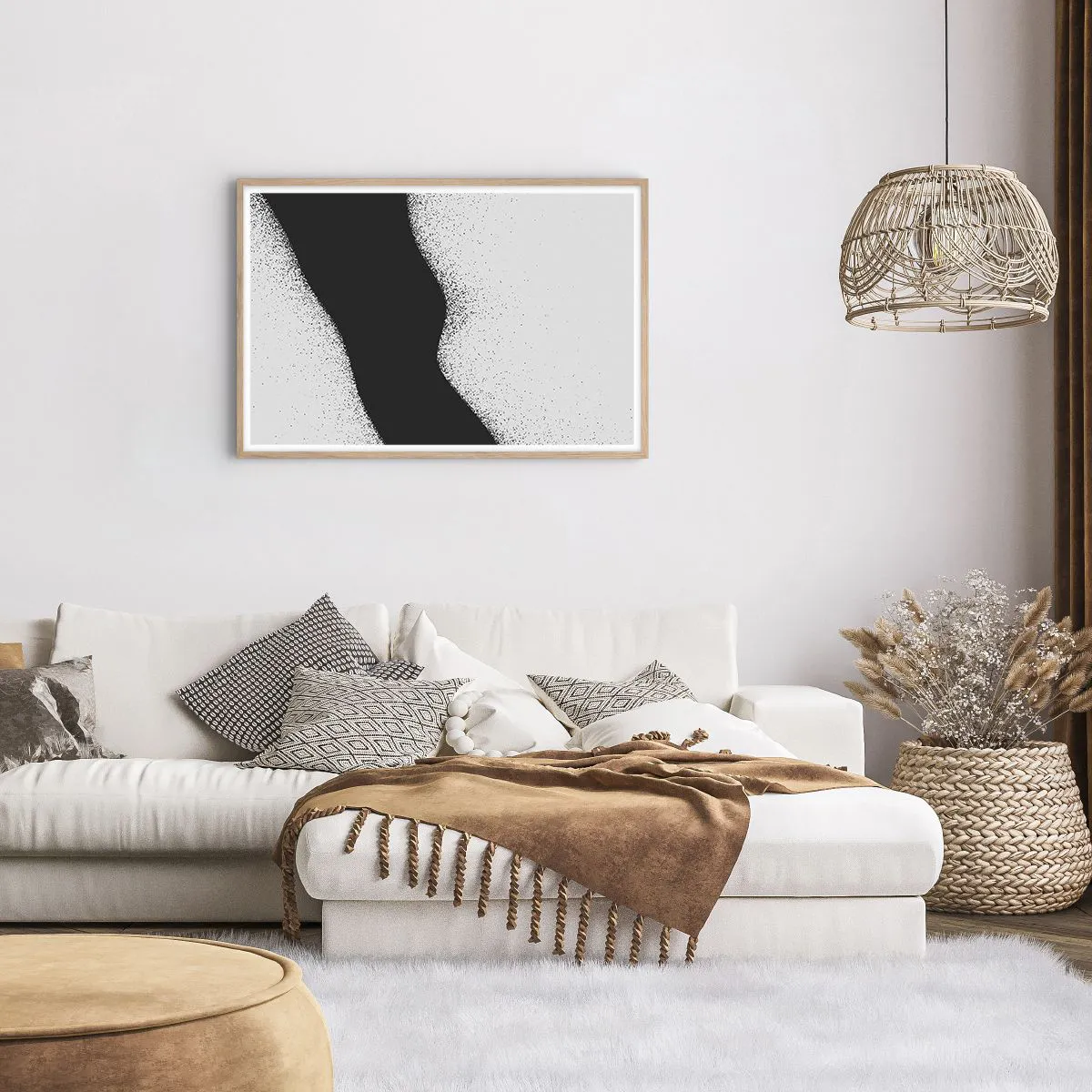 Poster in cornice rovere chiaro - Equilibrio fluido - 91x61 cm