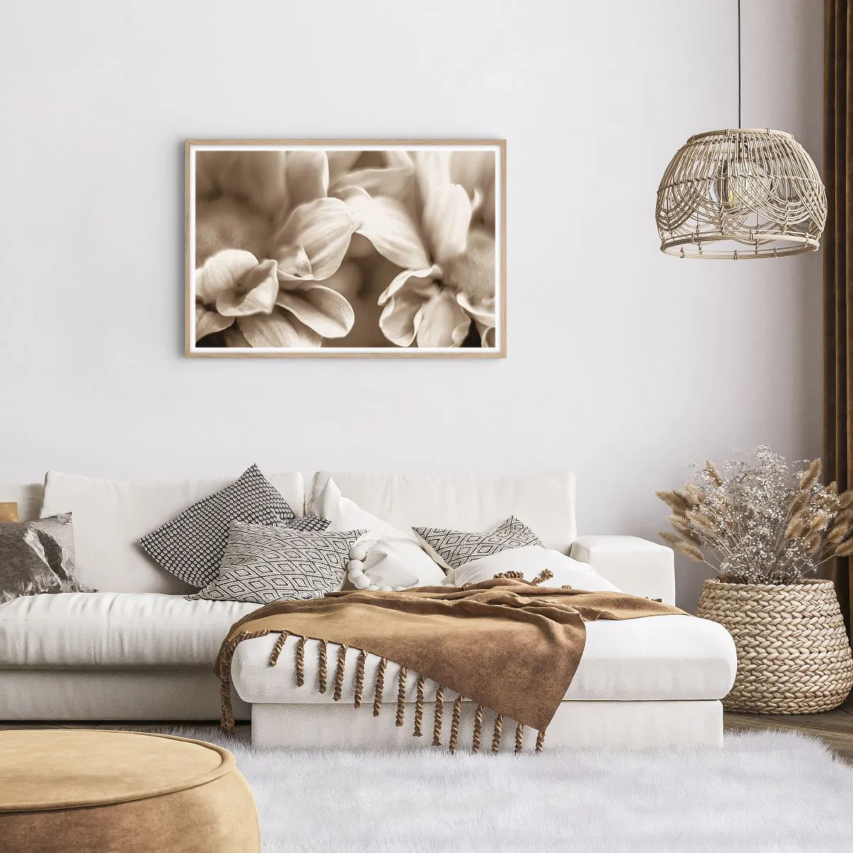 Poster în ramă de stejar deschis - Blânde ca un zâmbet - 91x61 cm