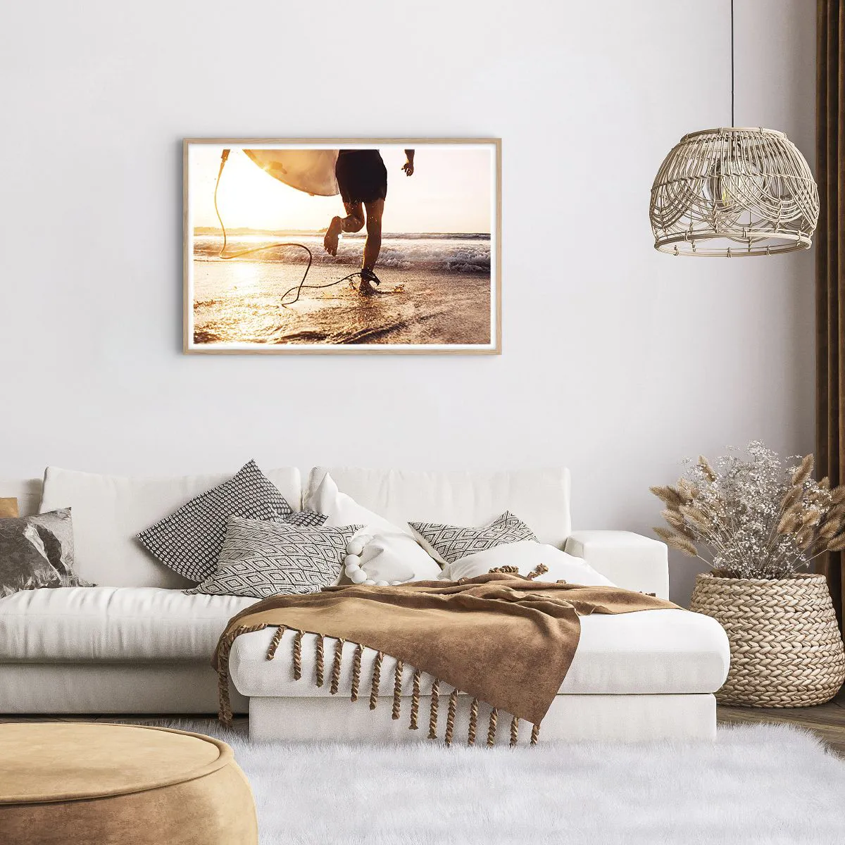 Poszter világos tölgy keretben - A hullám felé - 91x61 cm