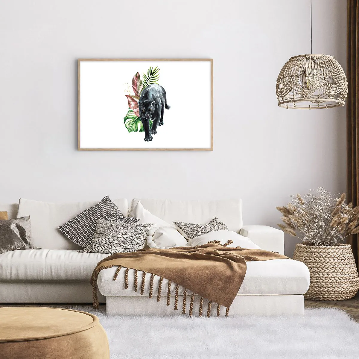 Plakat i ramme af lyst egetræ - Vild i hjertet - 91x61 cm