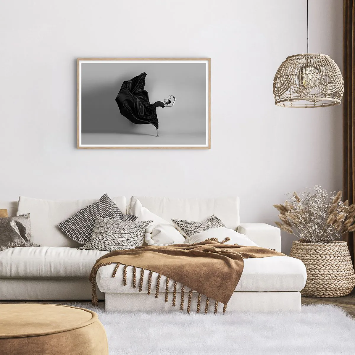 Poster in einem Rahmen aus heller Eiche - Beflügelt durch die Musik - 91x61 cm