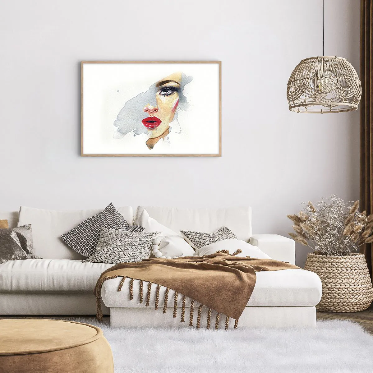 Poster in cornice rovere chiaro - Riflesso in una goccia d'acqua - 91x61 cm