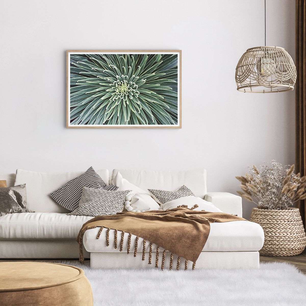 Poster in cornice rovere chiaro Fiore Di Agave, Poster in cornice rovere chiaro Agave, Poster in cornice rovere chiaro Fiori, Poster in cornice rovere chiaro Tropici, Poster in cornice rovere chiaro Esotico