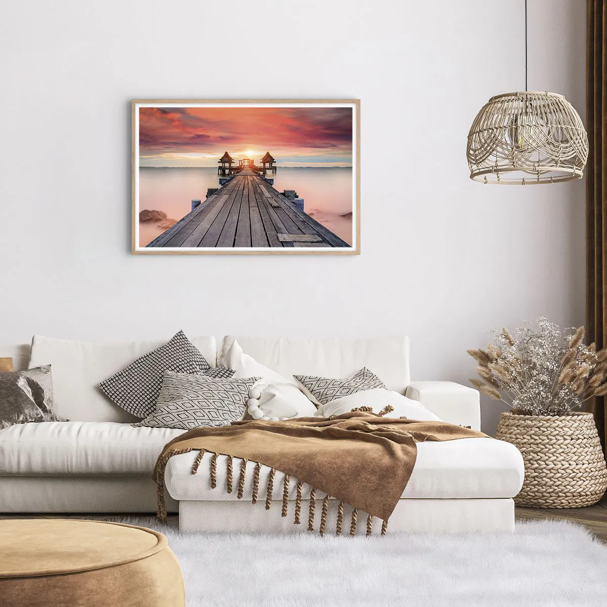 Affiche dans un chêne clair - Poster - L'Ouest à l'Est - 91x61 cm