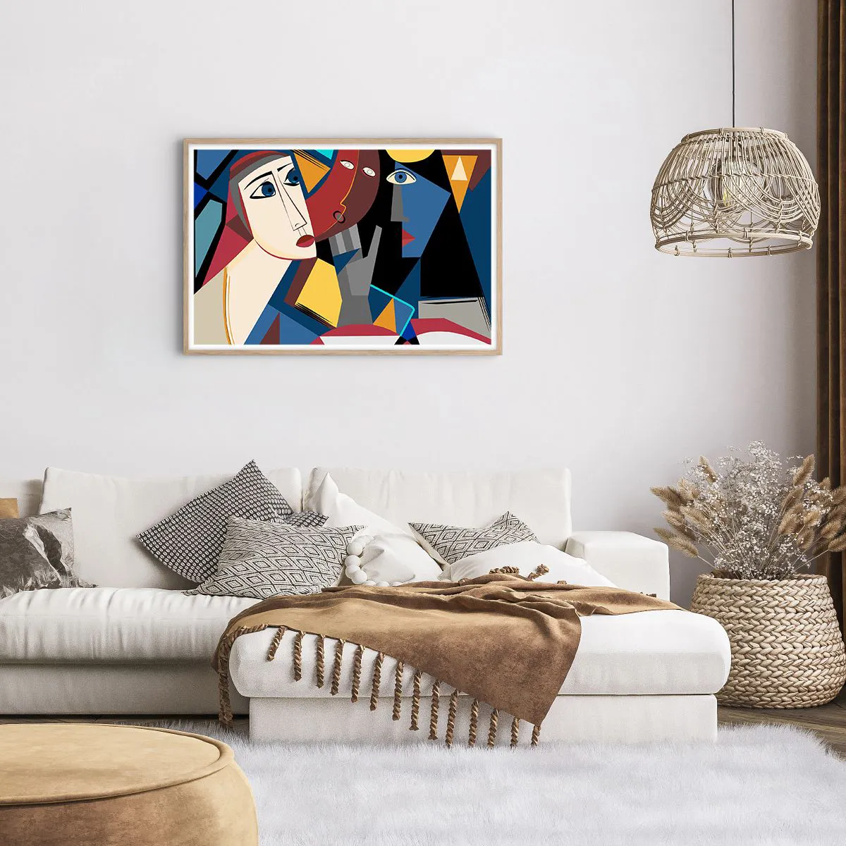 Poster in cornice rovere chiaro - Dialogo di cubisti - 91x61 cm