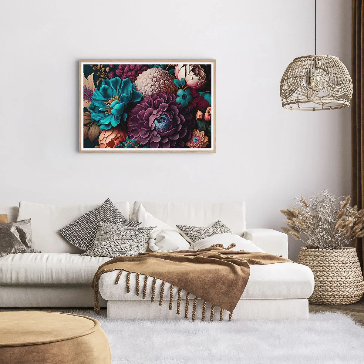 Affiche dans un chêne clair - Poster - La nature en abondance - 91x61 cm